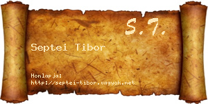 Septei Tibor névjegykártya